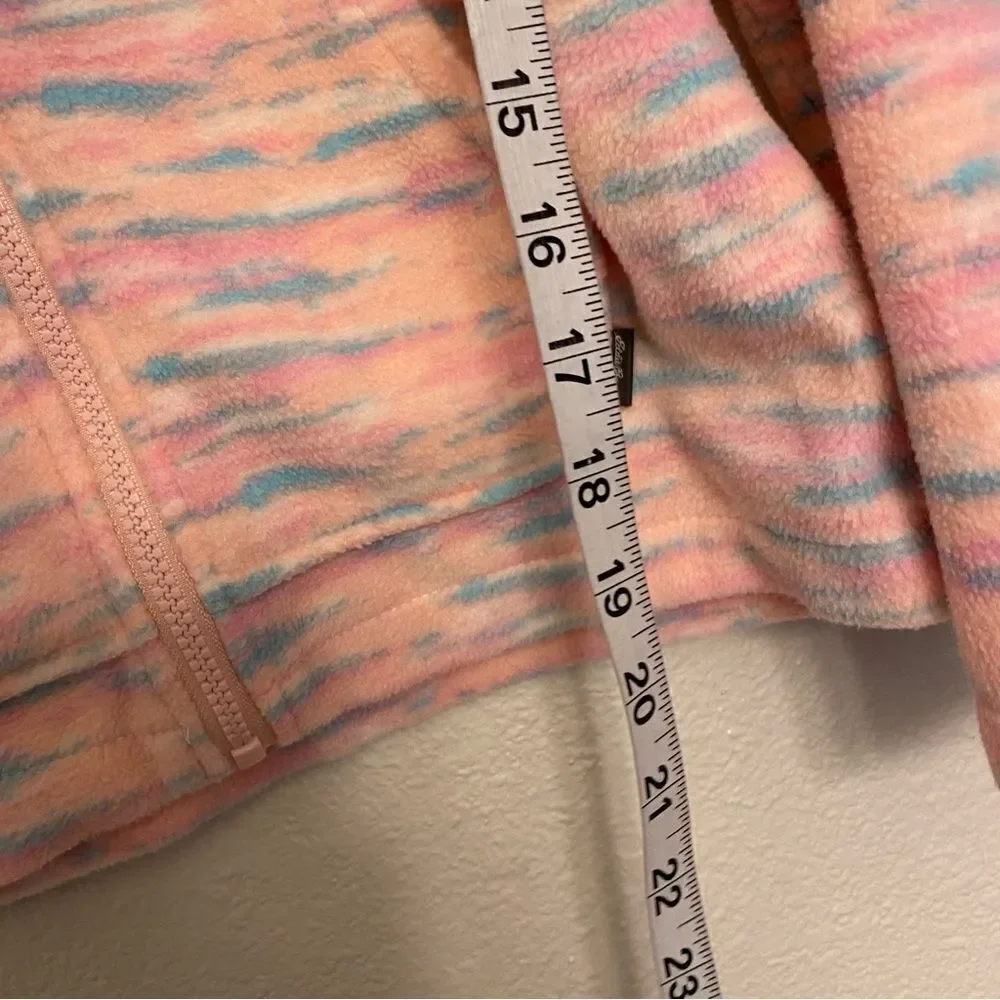 Eddie Bauer Girls full zip pink print Fleece Jacket M 10/12